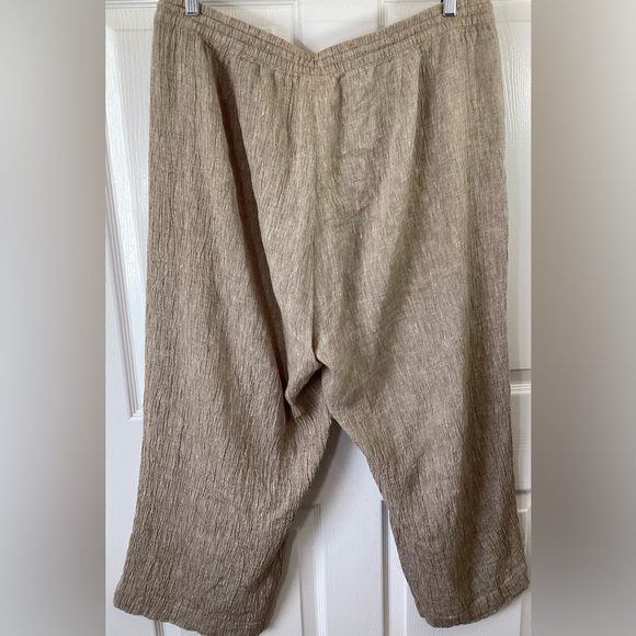 J. Jill Linen Blend Flax Beige Sand Cropped Capris Drawstring Waist XXL - Picture 7 of 7